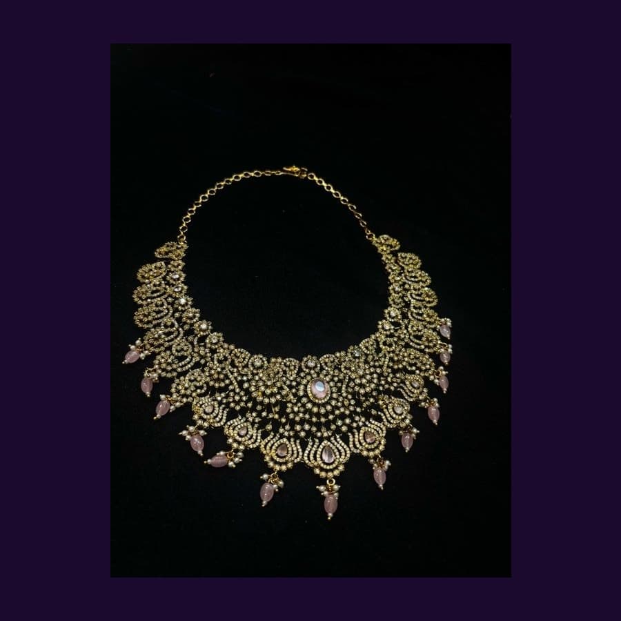 Rose Quartz Bib Necklace