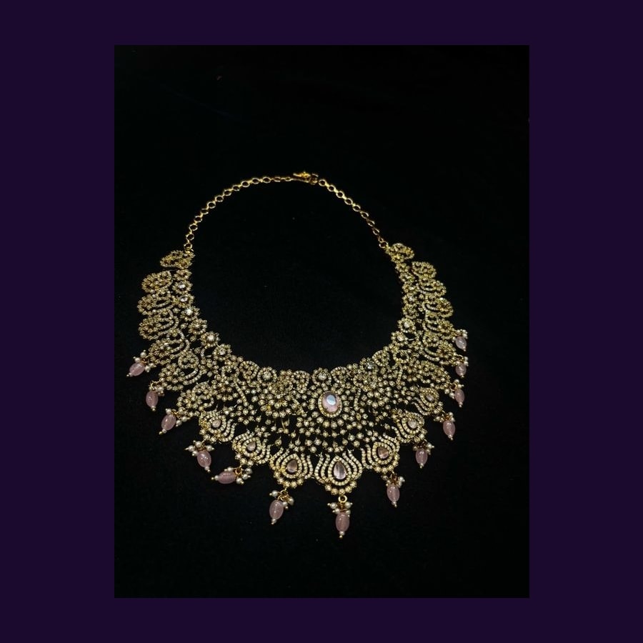 Rose Quartz Bib Necklace